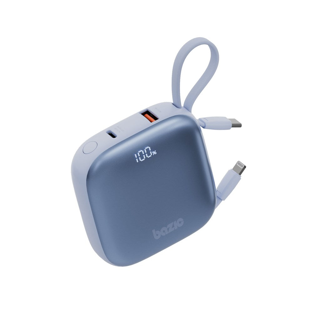 EOL BAZIC GOPOWER FUSION, 3IN1 10000MAH POWERBANK WITH BUILT-IN USB-C AND LIGHTNING CABLE