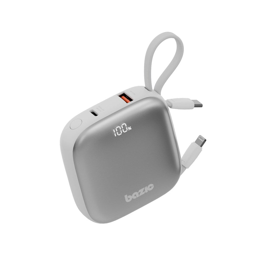 EOL BAZIC GOPOWER FUSION, 3IN1 10000MAH POWERBANK WITH BUILT-IN USB-C AND LIGHTNING CABLE