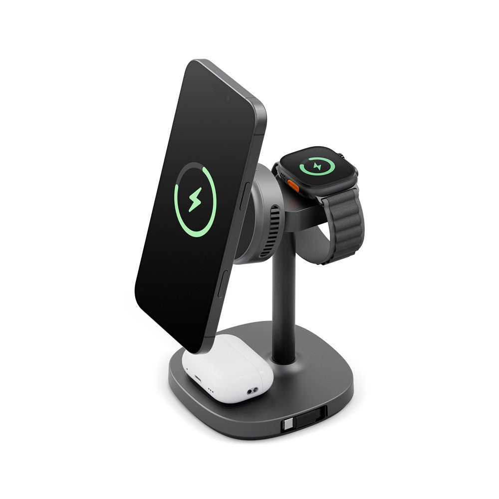 ENERGEA MAGARCTIC STAND,  4IN1 THERMO COOL WIRELESS CHARGING STAND WITH RETRACTABLE CABLE