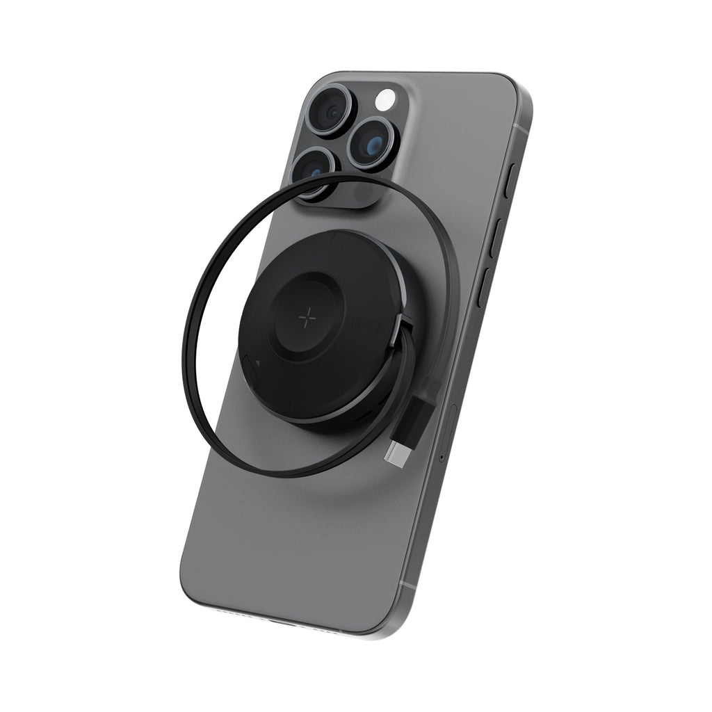 Energea Magduo Arc 2-in-1 Wireless Charger with Retractable USB-C Cable