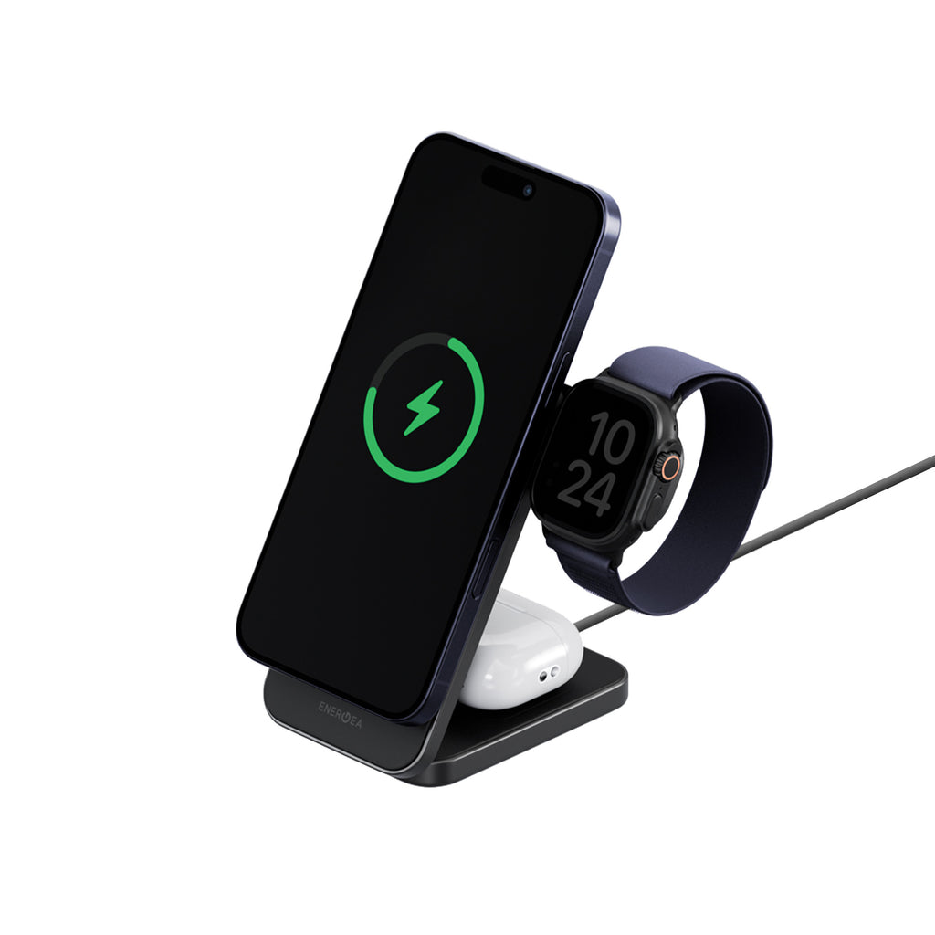 Energea Magtrio 2 Qi2 25W Foldable 3-in-1 Magnetic Wireless Charging Station
