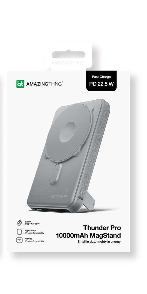 AMAZINGTHING THUNDER PRO MAGSTAND 10000MAH POWER BANK WITH BUILT-IN DUAL CABLE (22.5W)