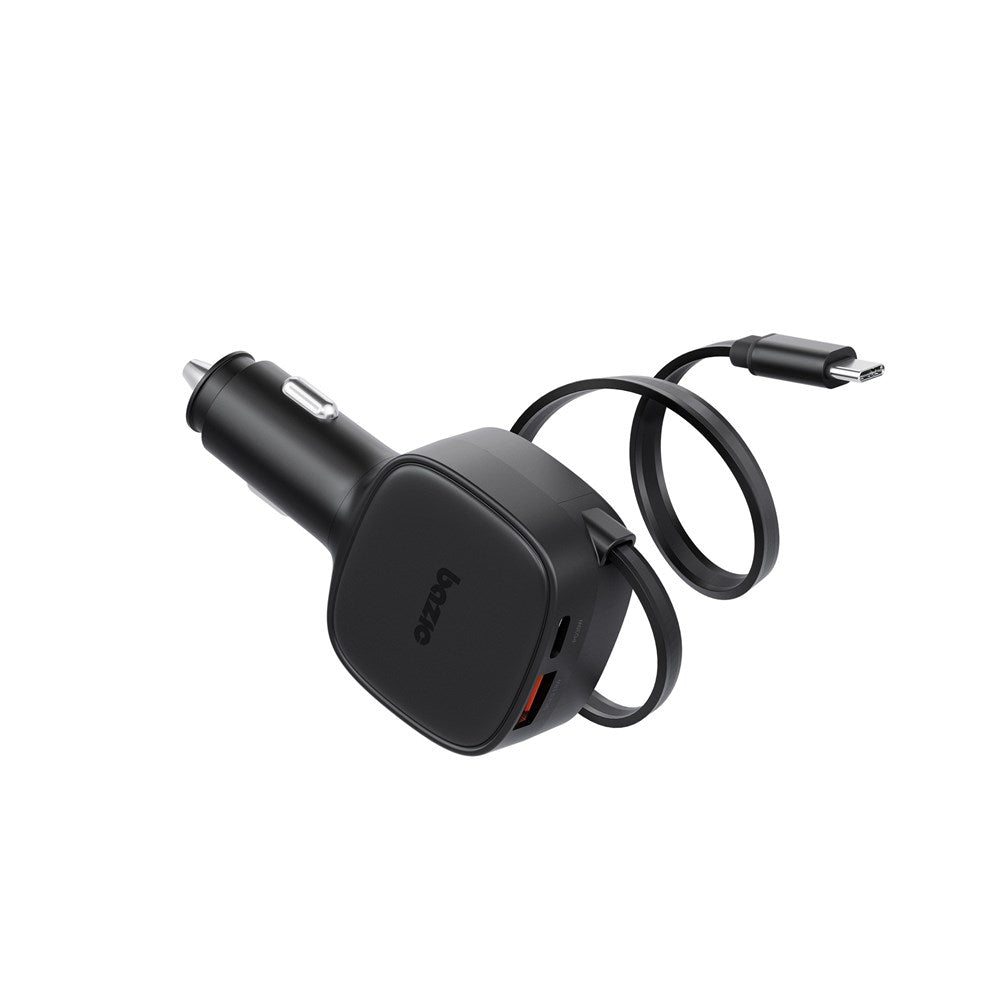 BAZIC GODRIVE LOOP 84, 1C1A CAR CHARGER WITH 75CM RETRACTABLE USB-C CABLE