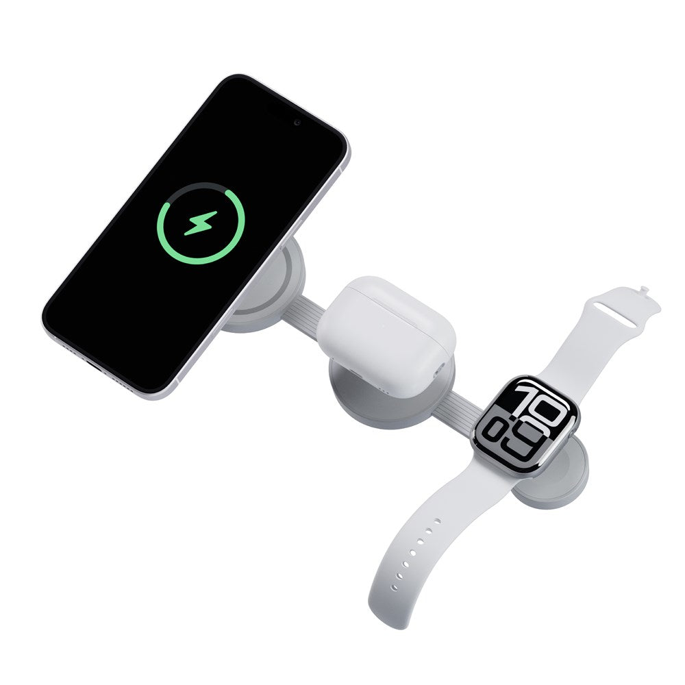BAZIC GOMAG TRIO 2, 3IN1  FOLDABLE MAGNETIC WIRELESS CHARGER 15W IPHONE/WATCH/AIRPODS