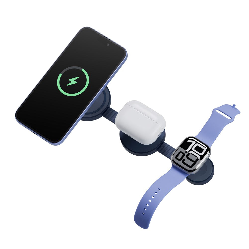 BAZIC GOMAG TRIO 2, 3IN1  FOLDABLE MAGNETIC WIRELESS CHARGER 15W IPHONE/WATCH/AIRPODS