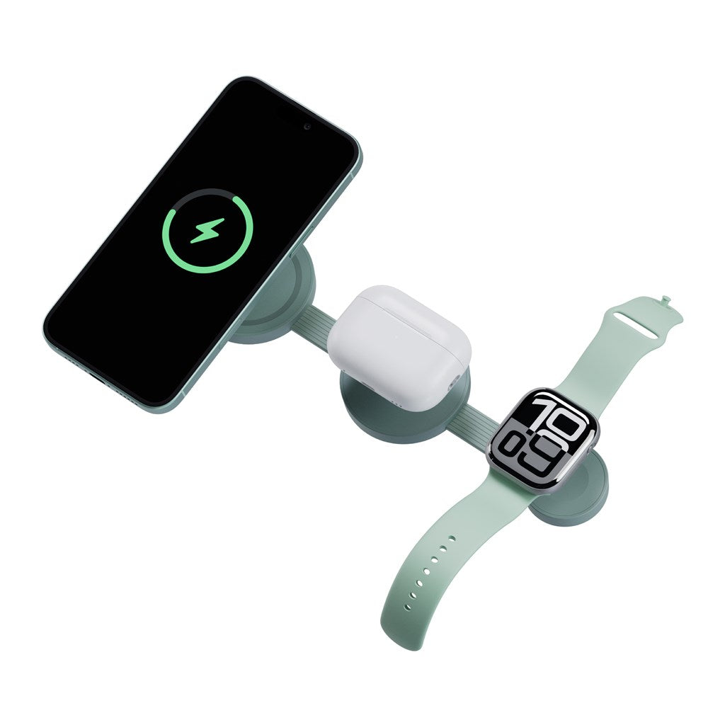 BAZIC GOMAG TRIO 2, 3IN1  FOLDABLE MAGNETIC WIRELESS CHARGER 15W IPHONE/WATCH/AIRPODS