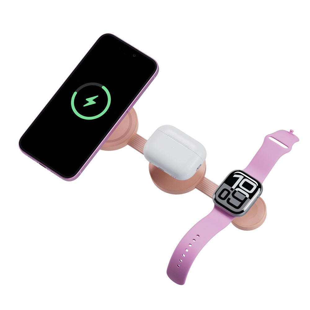 BAZIC GOMAG TRIO 2, 3IN1  FOLDABLE MAGNETIC WIRELESS CHARGER 15W IPHONE/WATCH/AIRPODS