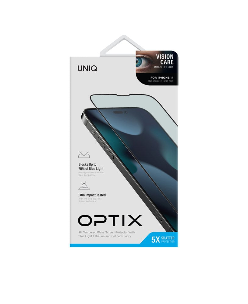 EOL UNIQ OPTIX VISION CARE IPHONE 14/16E (2025) 6.1 GLASS SCREEN PROTECTOR