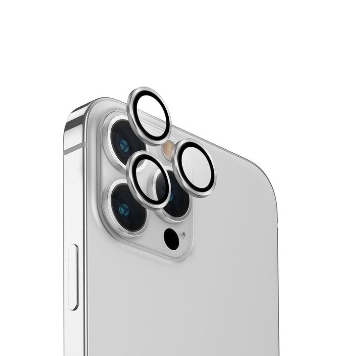 UNIQ OPTIX IPHONE 15 PRO (2023) 6.1 ALUMINIUM CAMERA LENS PROTECTOR - STERLING (SILVER)