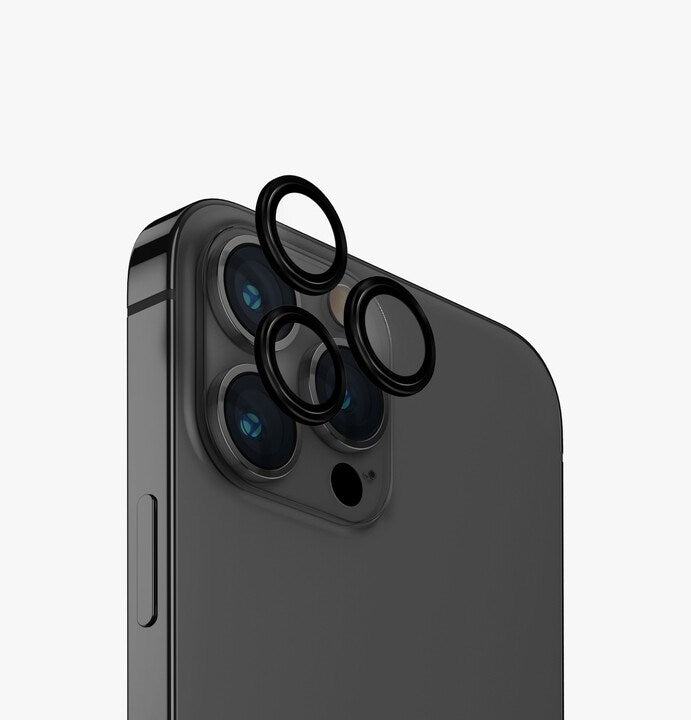 UNIQ OPTIX IPHONE 15 PRO MAX (2023) 6.7 ALUMINIUM CAMERA LENS PROTECTOR - MIDNIGHT (BLACK)