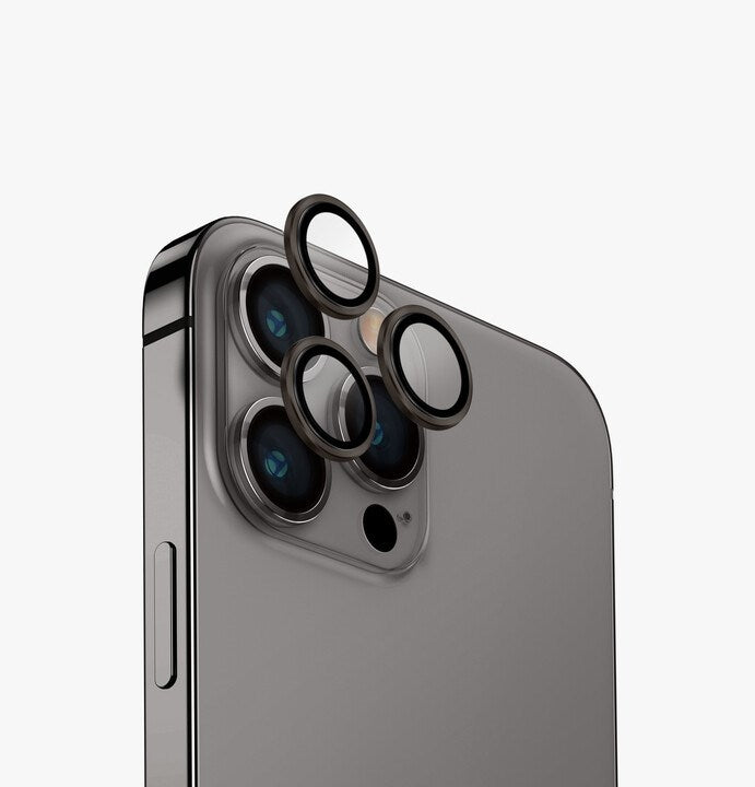 UNIQ OPTIX IPHONE 15 PRO MAX (2023) 6.7 ALUMINIUM CAMERA LENS PROTECTOR - STEEL GREY (GREY)