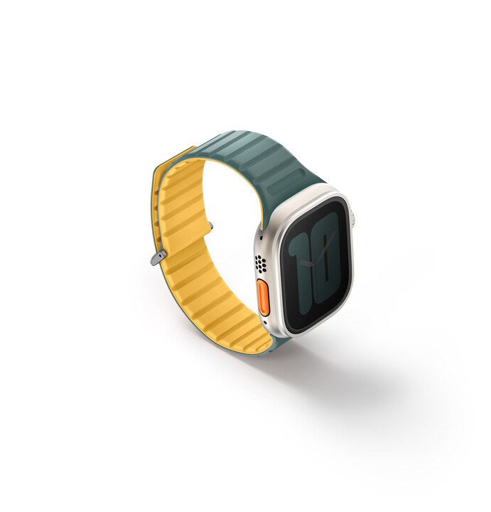 UNIQ REVIX EVO REVERSIBLE MAGNETIC APPLE WATCH STRAP 49/45/44/42MM - VIRIDIAN (VIRIDIAN GREEN/BURNT YELLOW)
