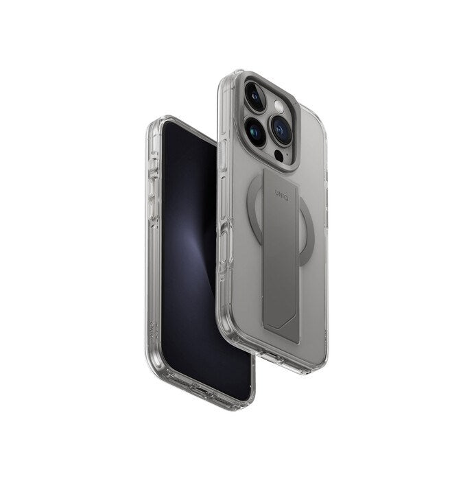 UNIQ HYBRID IPHONE 16 PRO (2024) 6.3 HELDRO MAX MAGCLICK WITH CAMERA STAND - LUCENT (CLEAR)