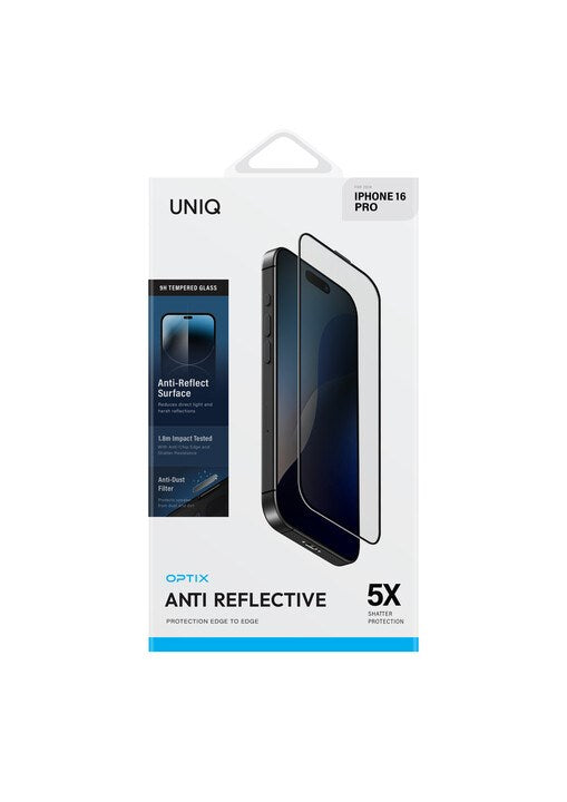 UNIQ OPTIX ANTI-REFLECTIVE IPHONE 16 PRO (2024) 6.3 GLASS SCREEN PROTECTOR