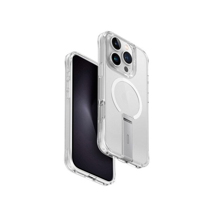 UNIQ HYBRID IPHONE 16 PRO (2024) 6.3 MAGCLICK CHARGING ELEVA WITH VERTICAL STAND - LUCENT (CLEAR)