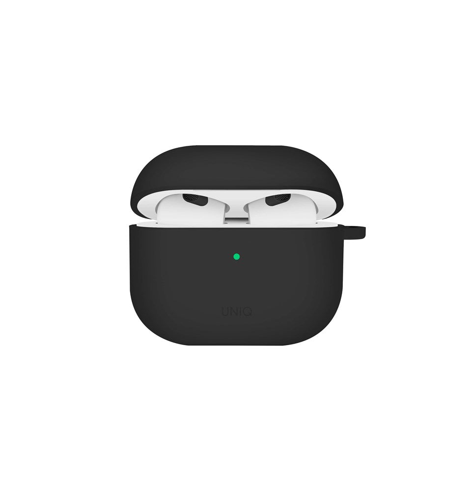 UNIQ NEXO ACTIVE HYBRID SILICONE AIRPODS 4TH GEN (2024) CASE WITH SPORTS EAR HOOKS - BLACK (BLACK)