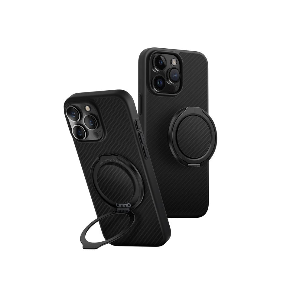 UNIQ HYBRID IPHONE 16 PRO (2024) 6.9 MAGCLICK CHARGING KEVA AIR WITH GRIPFIT PREMIUM - CARBON BLACK (CARBON BLACK)