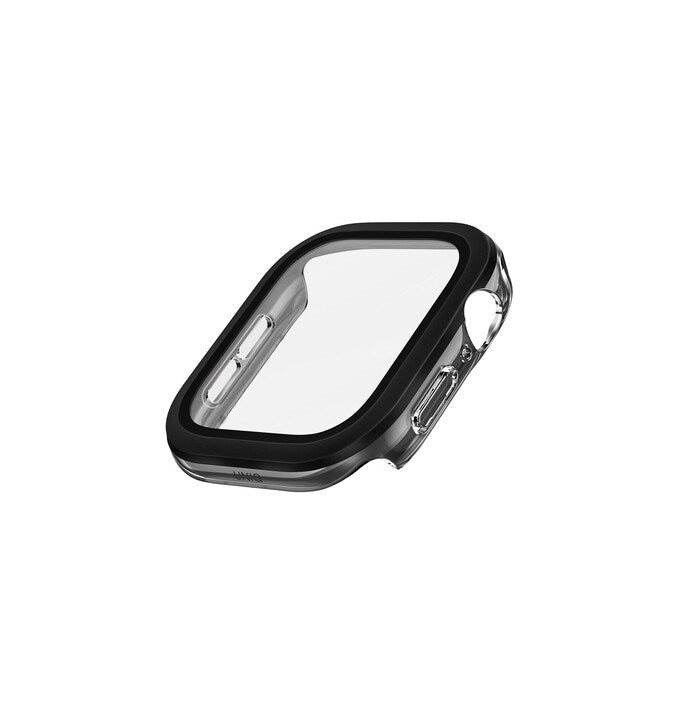 UNIQ VOUTE WATCH CASE WITH TEMPERED GLASS SCREEN 46MM - JET BLACK (JET BLACK)