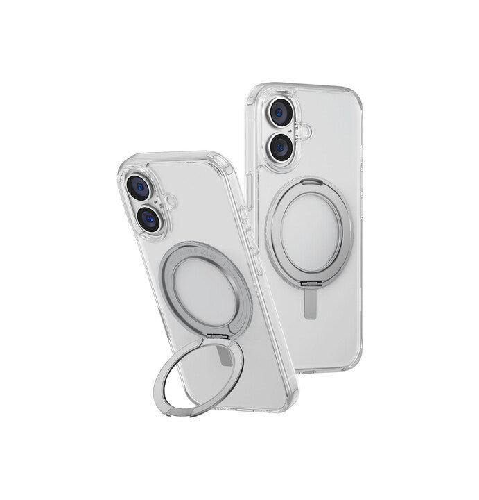 UNIQ HYBRID IPHONE 16 SWIVIX WITH 360 ROTATING KICKSTAND - LUCENT (CLEAR)