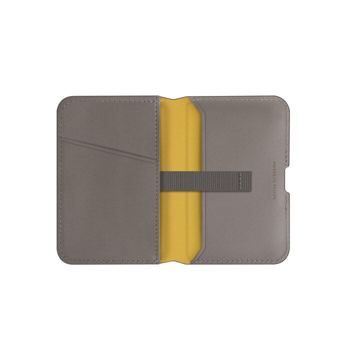 UNIQ LYDEN DS RFID-BLOCKING MAGNETIC WALLET - FLINT GREY (FLINT GREY/CANARY YELLOW)