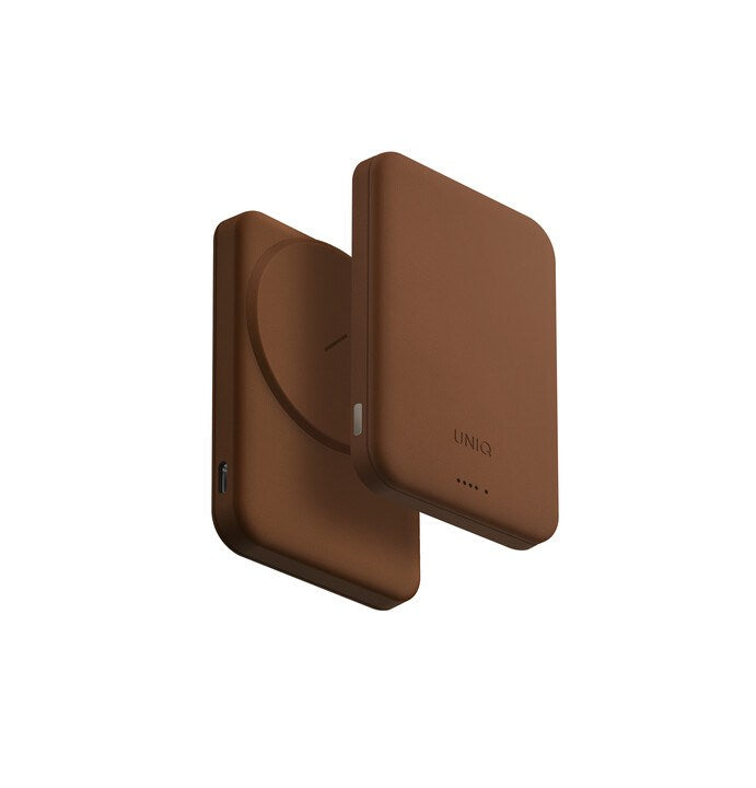 UNIQ LYDEN LEXA 5000MAH MAGNETIC FAST WIRELESS USB-C PD POWER BANK - CARAMEL (CARAMEL)