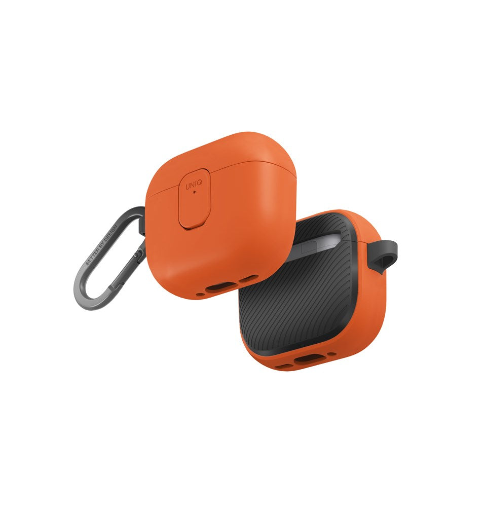 UNIQ CLYDE AIRPODS 4TH GEN (2024) LOCK CASE - VOLT ORANGE (VOLT ORANGE/CHARCOAL)