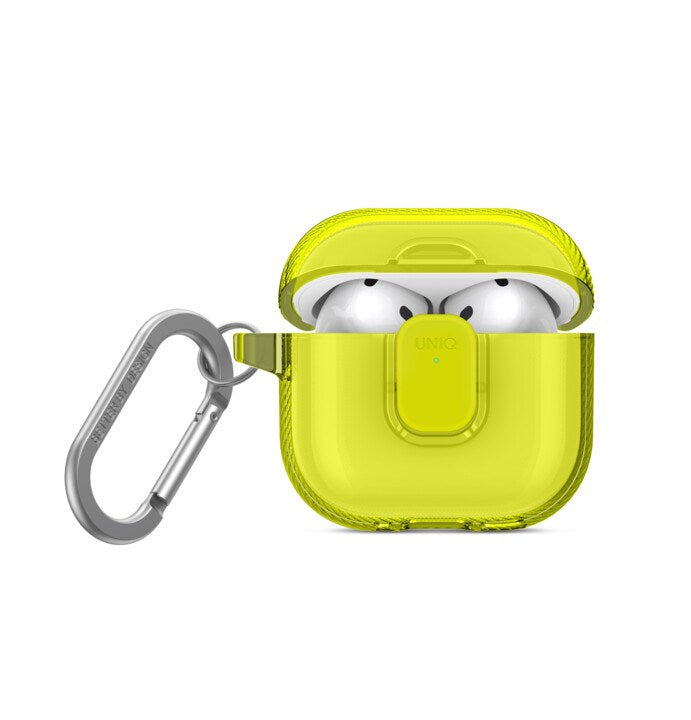 UNIQ GLASE PRO AIRPODS 4TH GEN LOCK CASE - LIGHT LIME (LIGHT LIME)