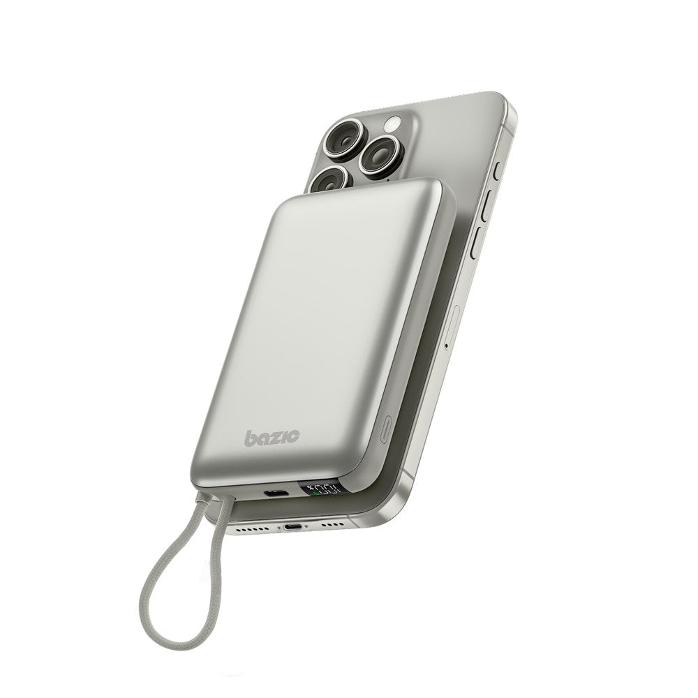 BAZIC GOPOWER FUSION MAG 10K, MAGSAFE POWERBANK WITH BUILT-IN USB-C CABLE