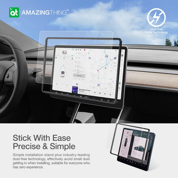 AMAZINGTHING TESLA MODEL Y & 3 RADIX MATTE ANTI-FINGER PRINT TEMPERED GLASS