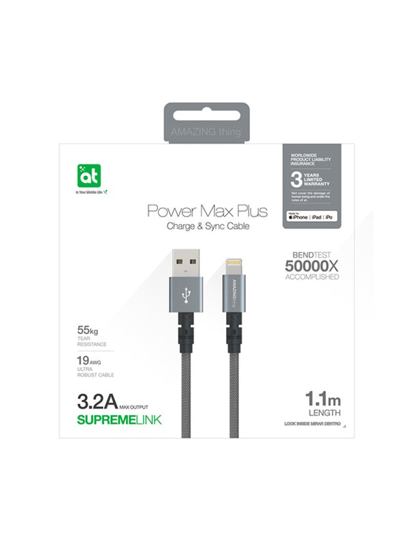 AMAZINGTHING POWER MAX PLUS LIGHTNING TO USB-A 3.2A CABLE 1.1M
