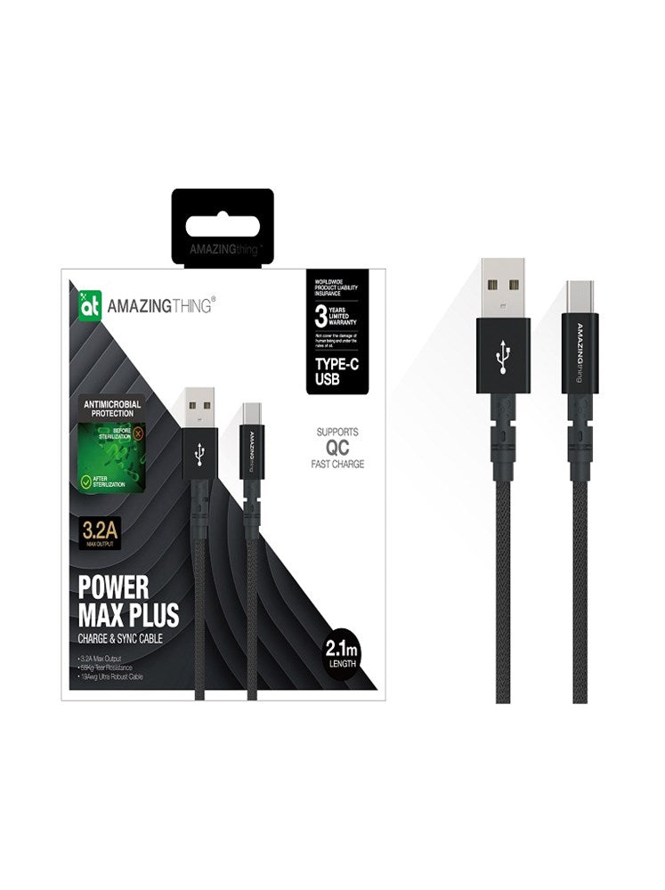 AMAZINGTHING POWER MAX PLUS ANTI-MICROBIAL TYPE C 3.2A CABLE 2.1M