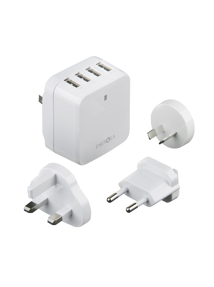 ENERGEA TRAVELWORLD 6.8 4 USB WALL CHARGER PACK 6.8A (US/UK/EU/AU ADAPTORS)