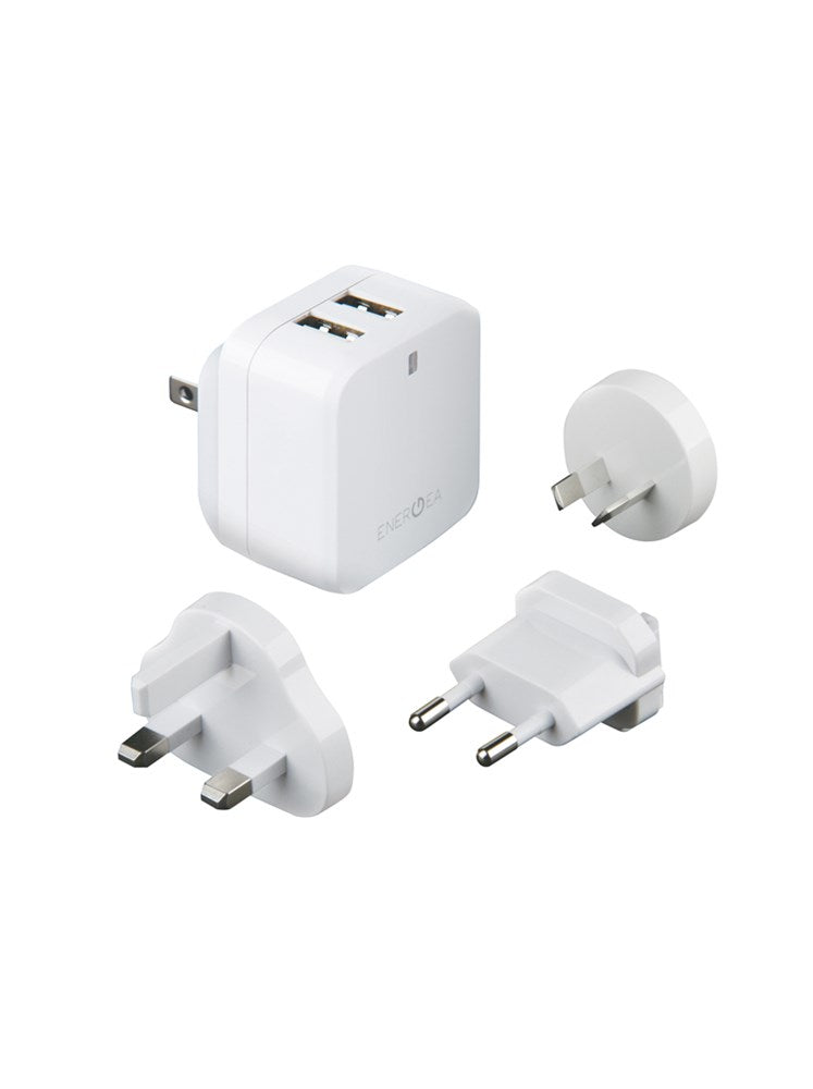 ENERGEA TRAVELWORLD 3.4 2 USB WALL CHARGER PACK 3.4A (US/UK/EU/AU ADAPTORS)