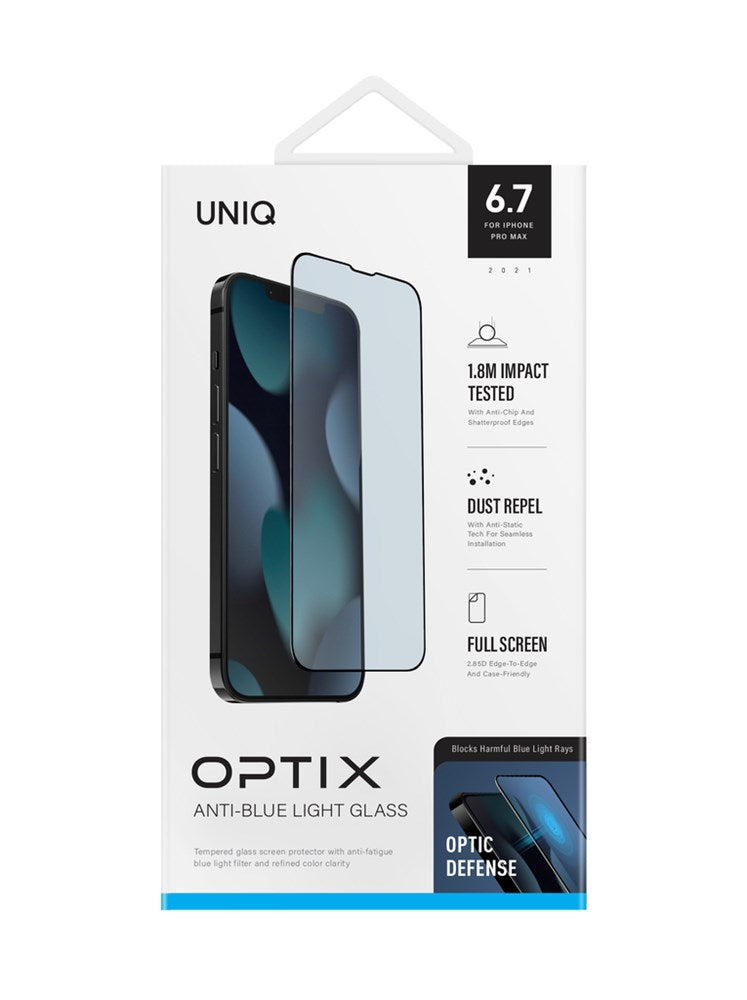 UNIQ OPTIX ANTI-BLUE LIGHT IPHONE 13 6.7 PRO MAX GLASS SCREEN PROTECTOR