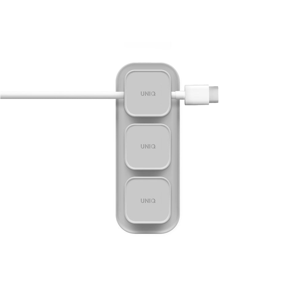UNIQ POD MAGNETIC CABLE ORGANIZERS AND BASE - CHALK GREY (GREY)